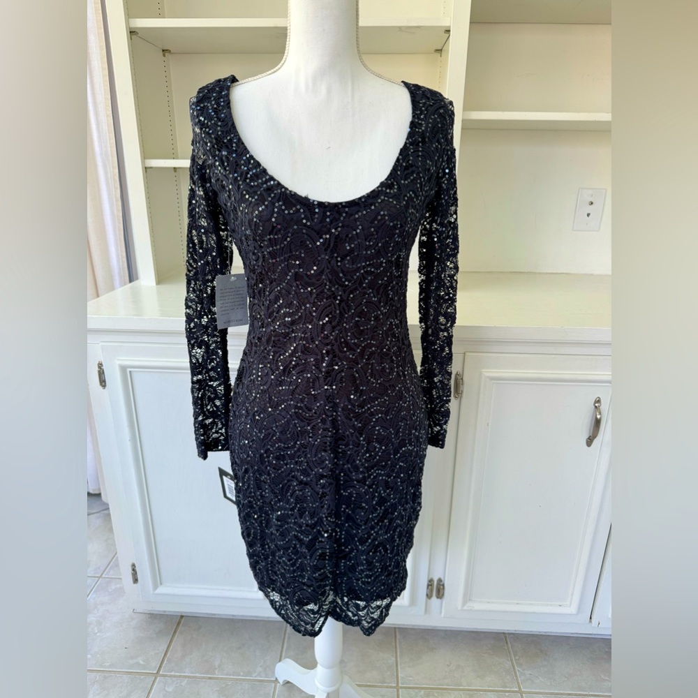 Lace sequin cocktail dress